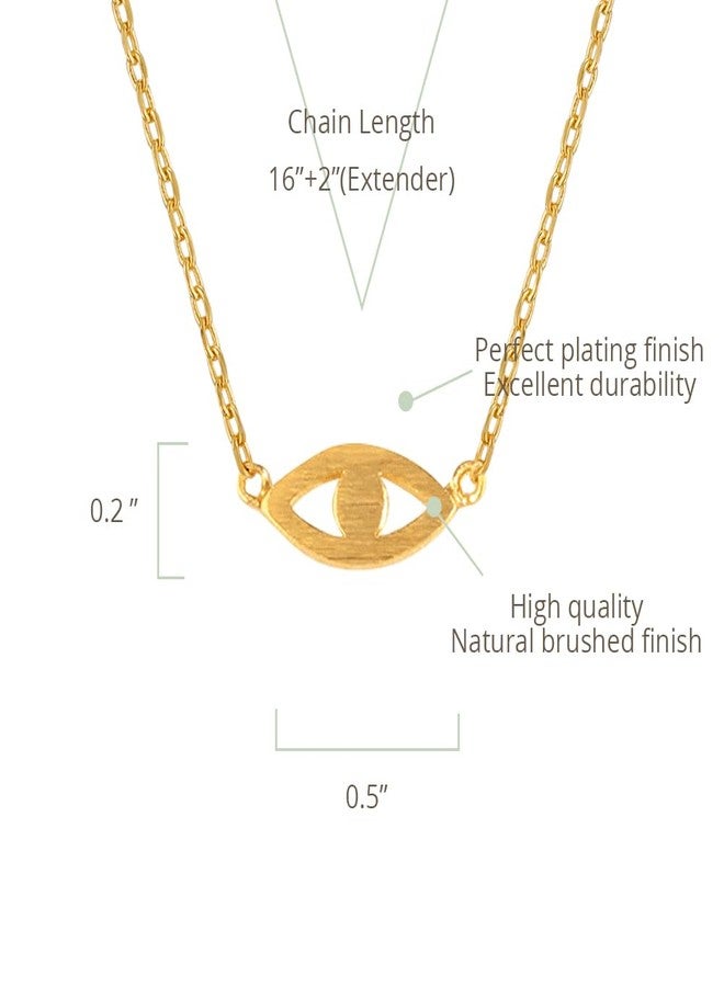 MUSTHAVE Evil Eye 18K Gold Plated Necklace With Message Card, Yellow and White Color, Anchor Chain, Best Gift Necklace, Size 16 inch+ 2 inch Extender, Evil Eye Pendant, Gift Card (Yellow Gold) - Image 2